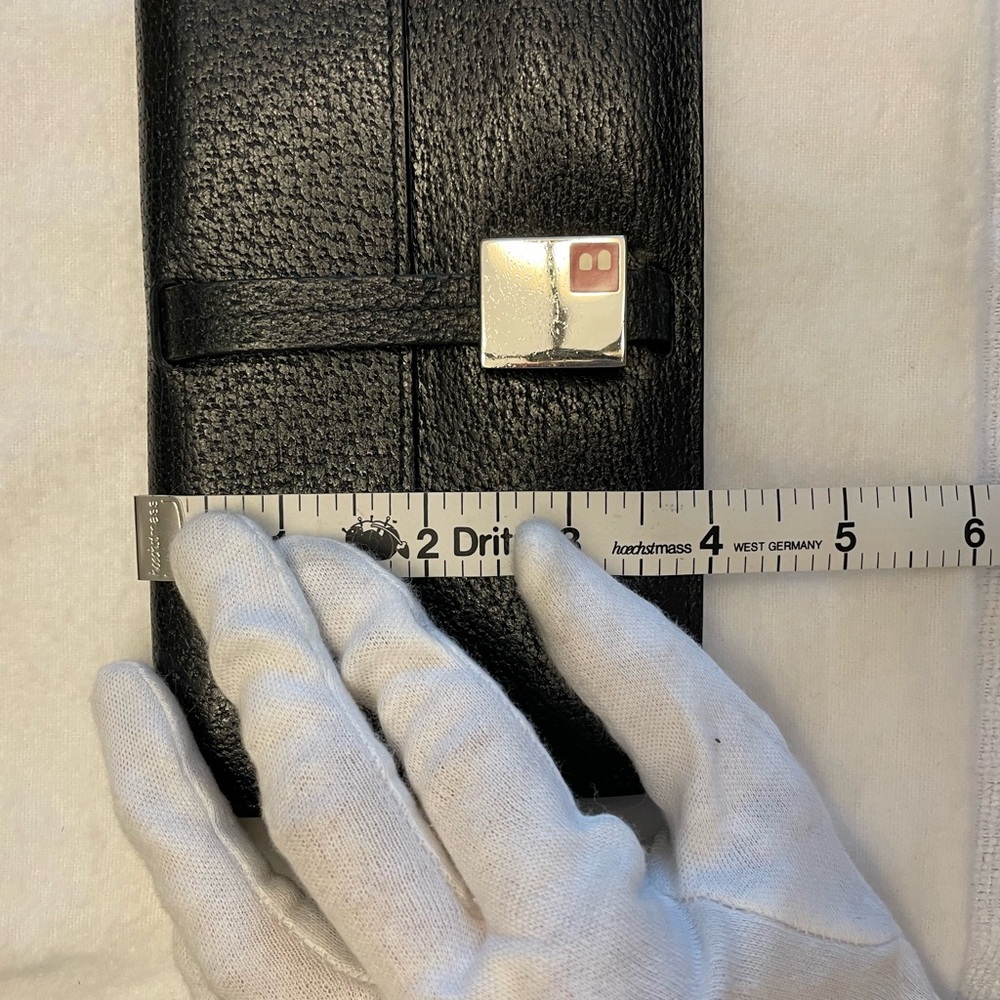 Bally Authentic Vintage Black Leather Wallet with Silver Accent Snap - Picture 8 of 15